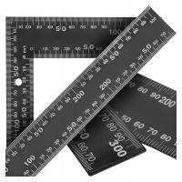 KĄTOWNIK STOLARSKI ZE STALI 300 X 200 MM czarny MOCNY GRUBY