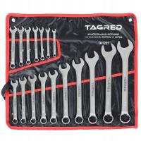 Klucze płasko-oczkowe na płachcie zestaw 17 sztuk