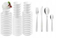 Serwis obiadowy Ikea 96 szt talerze talerzyki miski miseczki kpl SZTUĆCE