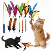 ZABAWKA DLA KOTA WĘDKA KIJEK Z PIÓRKAMI PIÓRKA 10 ELEMENTÓW WYMIENNYCH