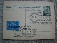 Cp96IIa BELWEDER Kartka IX-1946- kas. FRANKATURA + Znaczek