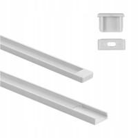 Profil Aluminiowy do Taśm LED Biały Natynkowy Klosz Transparentny Długi 2m