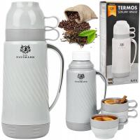 ТЕРМОС СО СТЕКЛЯННЫМ КАРТРИДЖЕМ 0,6 Л ДЛЯ КОФЕ ЧАЙ ДВЕ ЧАШКИ ТЕРМОС СТОЛОВАЯ ПОСУДА