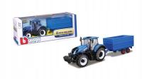 NEW HOLLAND T7.315 с прицепом и тюками соломы