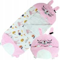 Детский спальный мешок подушка 2в1 Кролик кролик розовый
