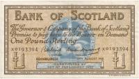 14.Szkocja, 1 Funt 1958, P.100.c, St.2/3+