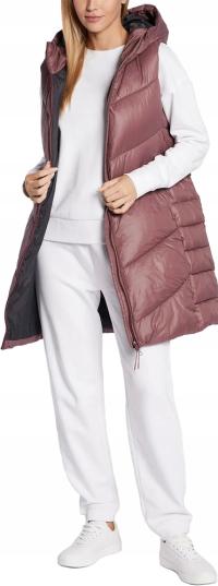 BEZRĘKAWNIK 4F KAMIZELKA PŁASZCZ PUCH PIKOWANA Z KAPTUREM