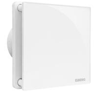 Стеклянный вентилятор для ванной комнаты EBERG EVO 100, белый матовый таймер