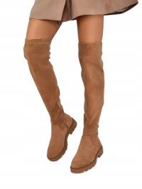 Royalfashion женские сапоги выше колена плоский каблук