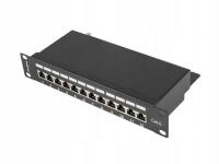 Lanberg Patch Panel 12 Port 1U 10' cali kategoria 6 ekranowany czarny