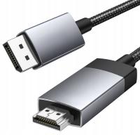 Kabel Przewód Wideo Displayport DP Do HDMI Full HD 2K UHD 4K 60Hz 2m