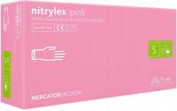 Нитриловые перчатки MERCATOR Pink PINK S 100шт для косметички