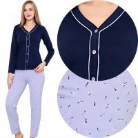 PIŻAMA DWUCZĘŚCIOWA DAMSKA ROZPINANA BAWEŁNIANA piżama damska bawełna wielokolorowy