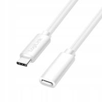 Przedłużać USB-C LogiLink 2m Kabel USB 2.0 Typ C M/F PD 100W biały 480 Mbs