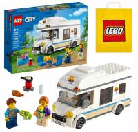 Zestaw Prezent Klocki LEGO City 60283 Wakacyjny Kamper BUS Piknik 5+ Torba