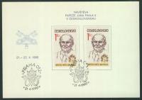 a1585 CSSR Praha 1990 r Karnet okol. JAN PAWEŁ II Papież