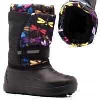 ŚNIEGOWCE DZIEWCZĘCE BUTY ZIMOWE DZIECIĘCE OCIEPLANE WEŁNA