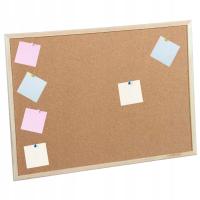 Duża Tablica korkowa 50x80 cm Egen biurowa organizacyjna w drewnianej ramie