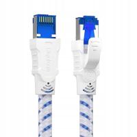Ethernet Cable CAT8 o długości 2 m, szybka nylonowa sieć LAN 40 Gb/s 2000 MHz, czarny 2 m