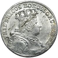 Силезия Фридрих II Великий - 6 копеек Шестак 1756 B Вроцлав-серебро !