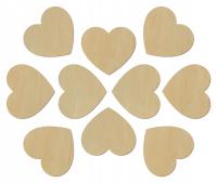 Drewniane serce szlifowane serca Wesele 10cm-50szt