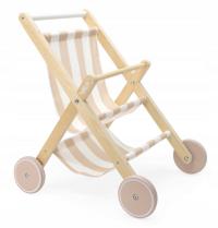 Wózek Dla Lalek Drewniany Boho Eko Paski Tryco Minimalistyczny Dla Dzieci