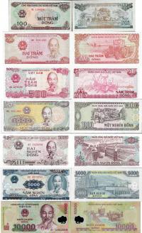 Wietnam zestaw 7 szt 100-10000 dong P.100-119 UNC