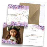 Zaproszenia na Komunię Świętą Komunijne Majowy Bez ze zdjęciem KREATOR