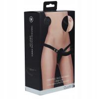 Ouch! - Vibrating - Rechrgeable - 10 Speed Silicone Ribbed Strap-On - Adjus