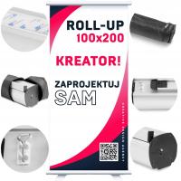 ROLLUP KREATOR 100x200cm kaseta + wydruk UV ROLL-UP DOWOLNY WŁASNY PROJEKT