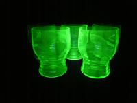 ART DECO KOMPLET 5 SZT URANOWYCH SZKLANEK 1-3882