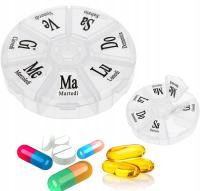 POJEMNIK NA LEKI PUDEŁKO NA TABLETKI ORGANIZER OKRĄGŁY V1