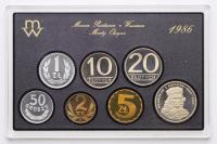 Polska, PRL, zestaw rocznikowy monet 1986, PROOF, st. L