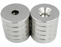 Неодимовый магнит мощный 14X3 мм с отверстием 7/3, 5 мм под винт набор из 10 шт.