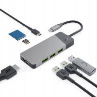 HUB USB-C 7w1 GC Connect PD 85W ADAPTER 3x USB 3.1, HDMI 4K, USB C, SD, TF