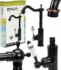 BATERIA KUCHENNA ZLEWOZMYWAKOWA STOJĄCA RETRO CZARNA MOSIĄDZ FALA 75835