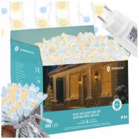 LAMPKI SOPLE 300LED ZEWNĘTRZNE FLASH ZIMNY BIAŁY GRUBE KURTYNA ŚWIETLNA
