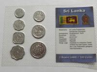 Sri Lanka 1978-1996 Set monet obiegowych , 7 x UNC