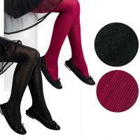 Rajstopy świąteczne dziecięce czerwone błyszczące MIKROFIBRA 2-PAK