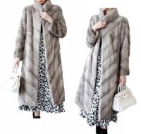 FUTRO NATURALNE NORKI PIĘKNY UNIKATOWY MODEL KLASYK STYLOWE DŁUGIE wys.24h