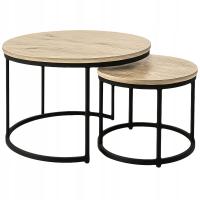 НАБОР ИЗ 2 ЖУРНАЛЬНЫХ СТОЛИКОВ КРУГЛЫЙ ЛОФТ ПРОМЫШЛЕННЫЙ SK106 SONOMA FI 70/50