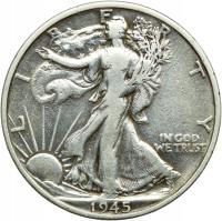 USA, 1/2 dolara 1945 S, Walking Liberty, st. 3