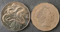 Австралия 50 центов 2012 год Дракона