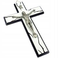 Черно-белый крест подвесной деревянный настенный крест 15 см
