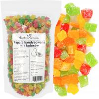 PAPAJA SUSZONA KANDYZOWANA MIX 100g KOSTKA PRZEKĄSKA | KUCHNIA ZDROWIA