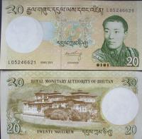 Banknot 20 ngultrum 2013 ( Bhutan )