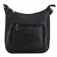 włoska czarna torebka skóra VERA PELLE listonoszka skórzana Made in Italy