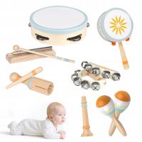 Edukacyjny zestaw instrumentów muzycznych Baby Montessori Drewniana zabawka
