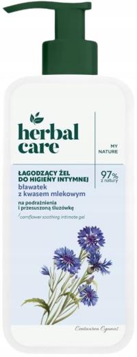 Łagodzący Żel Do Higieny Intymnej Bławatek i Kwas Mlekowy 330ml Herbal Care