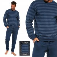 Piżama męska Cornette 117/235 Loose 11 (48) paski jeans kieszenie